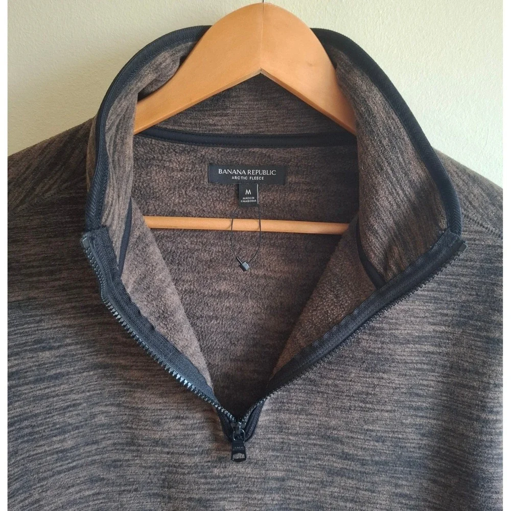 Banana Republic 1/4 Zip Tigers Eye Fleece Pullover Gorpcore Cozy Casual Unisex M